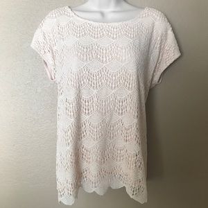 Verve Light Pink Lace Top - Large
